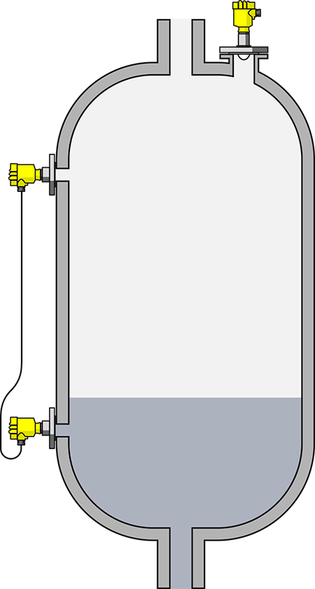 Mesure de niveau dans un séparateur de liquides (ballon-tampon de compresseur) 